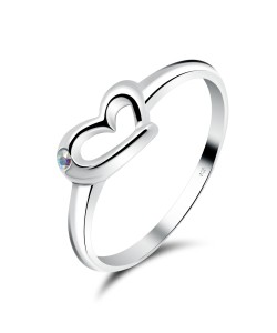 Cute Heart Silver Ring CSR-67